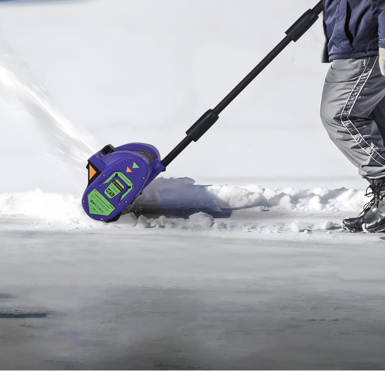 MekiPow Cordless Snow Shovel, 20V 12-Inch Battery Powered Snow Thrower