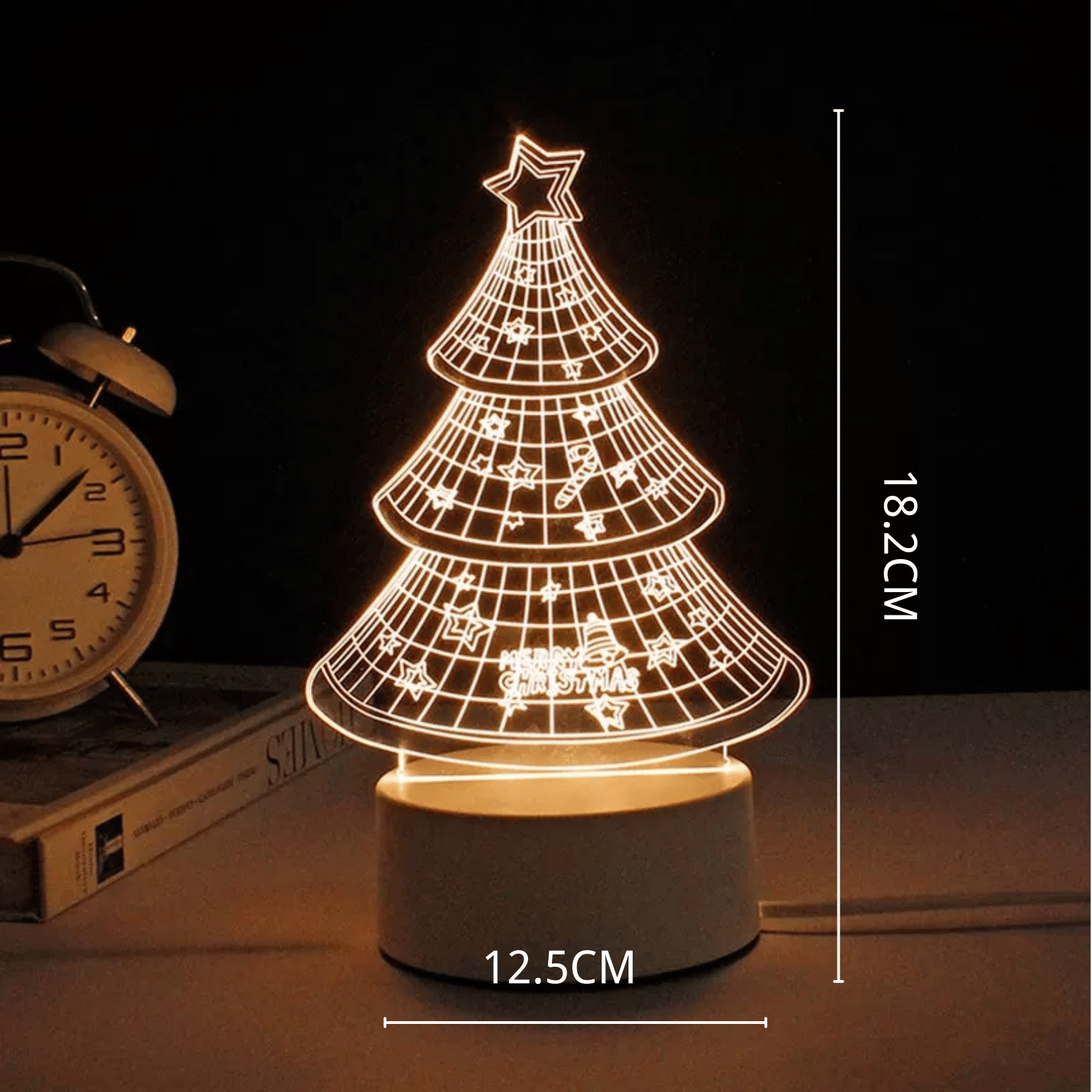 3D Bear, Deer, Guitar & Christmas Tree-Shaped LED Night Light USB Powered, Color-Changing Touch Control Desk Lamp