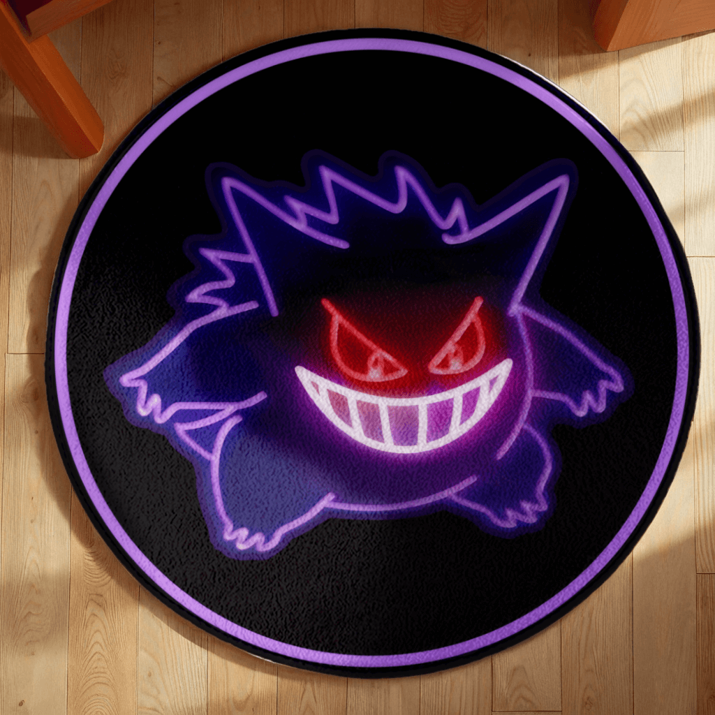 Pokémon Cute Gengar,  Round Non-Slip Soft And Comfortable Floormat