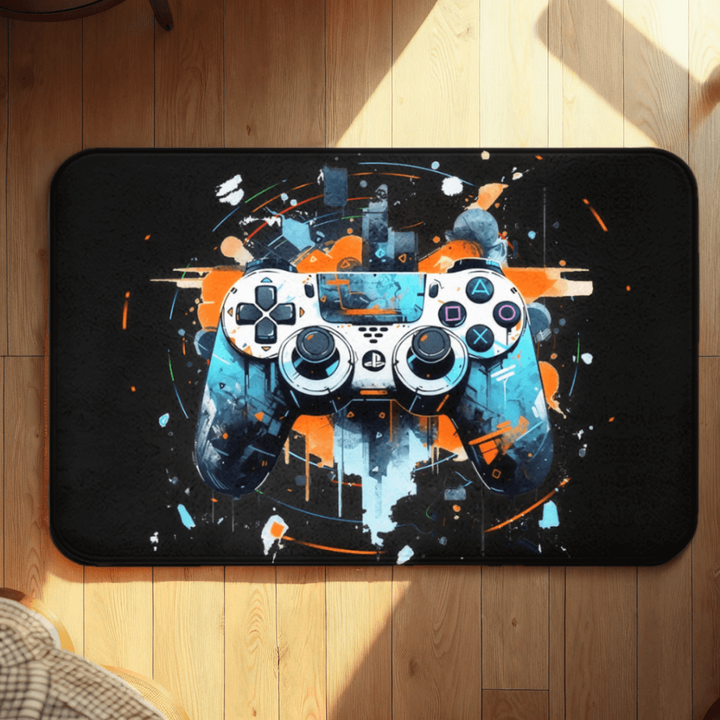 Cool Hand-Painted Game Controller Pattern Rectangular Non-Slip Soft And Comfortable Floormat