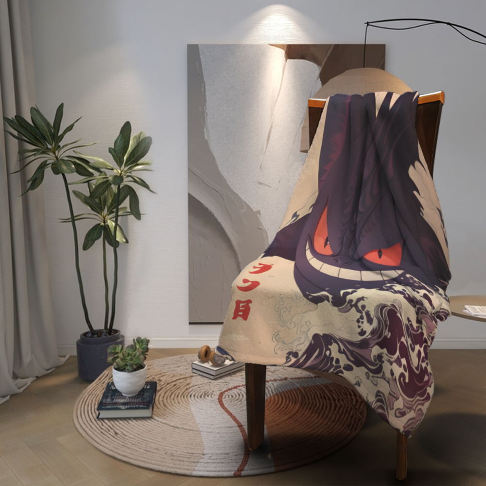 Gengar, Pokemon anime style blanket, soft and comfortable