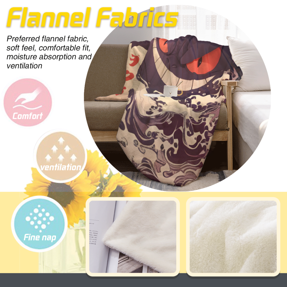 Gengar, Pokemon anime style blanket, soft and comfortable