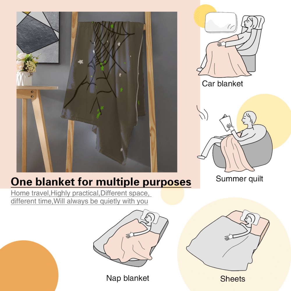 Creative Spider Web Pattern Blanket, Soft And Comfortable