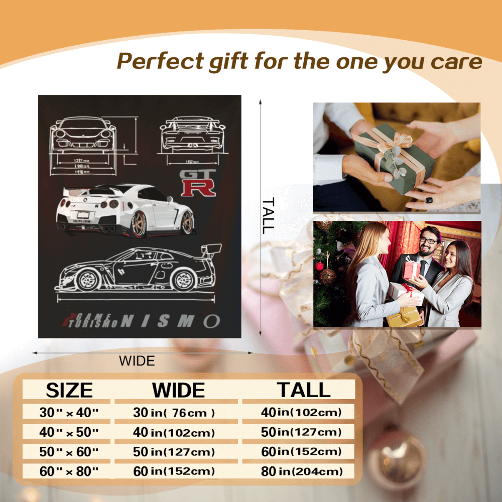 Car Model Line Drawing Pattern, Blanket Soft And Comfortable