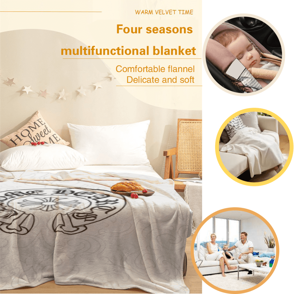 Fashion And Creativity Pattern, White Blanket, Soft And Comfortable