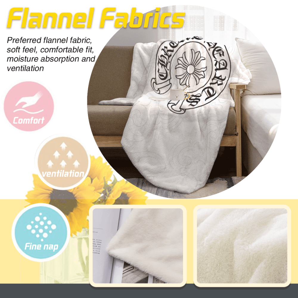 Fashion And Creativity Pattern, White Blanket, Soft And Comfortable