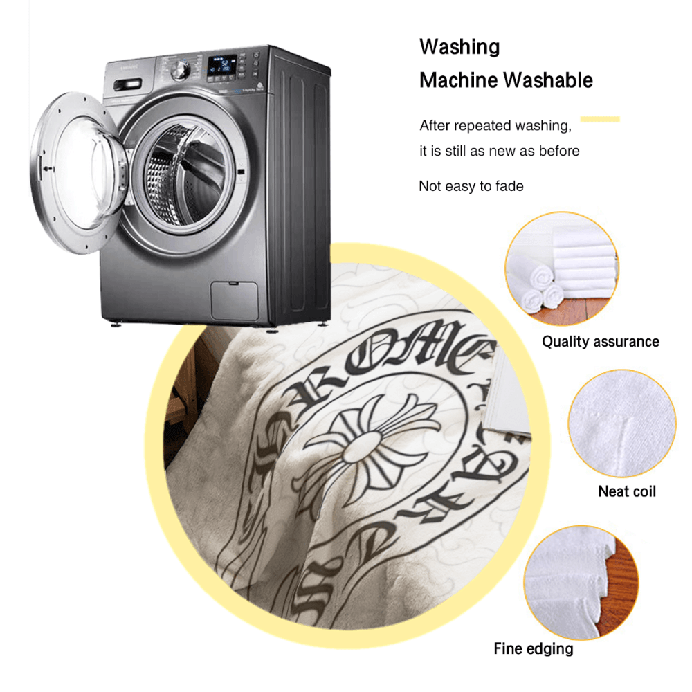 Fashion And Creativity Pattern, White Blanket, Soft And Comfortable