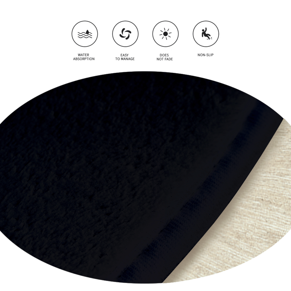 Black And White Creative Pattern Round Non-Slip Soft And Comfortable Floormat