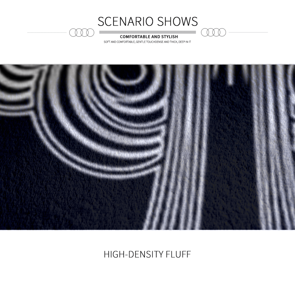 Black And White Creative Pattern Round Non-Slip Soft And Comfortable Floormat