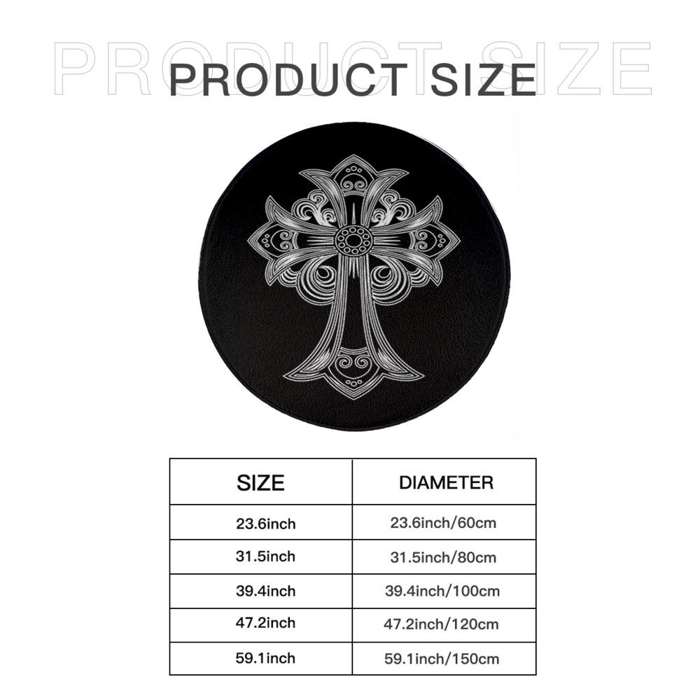 Black And White Creative Pattern Round Non-Slip Soft And Comfortable Floormat