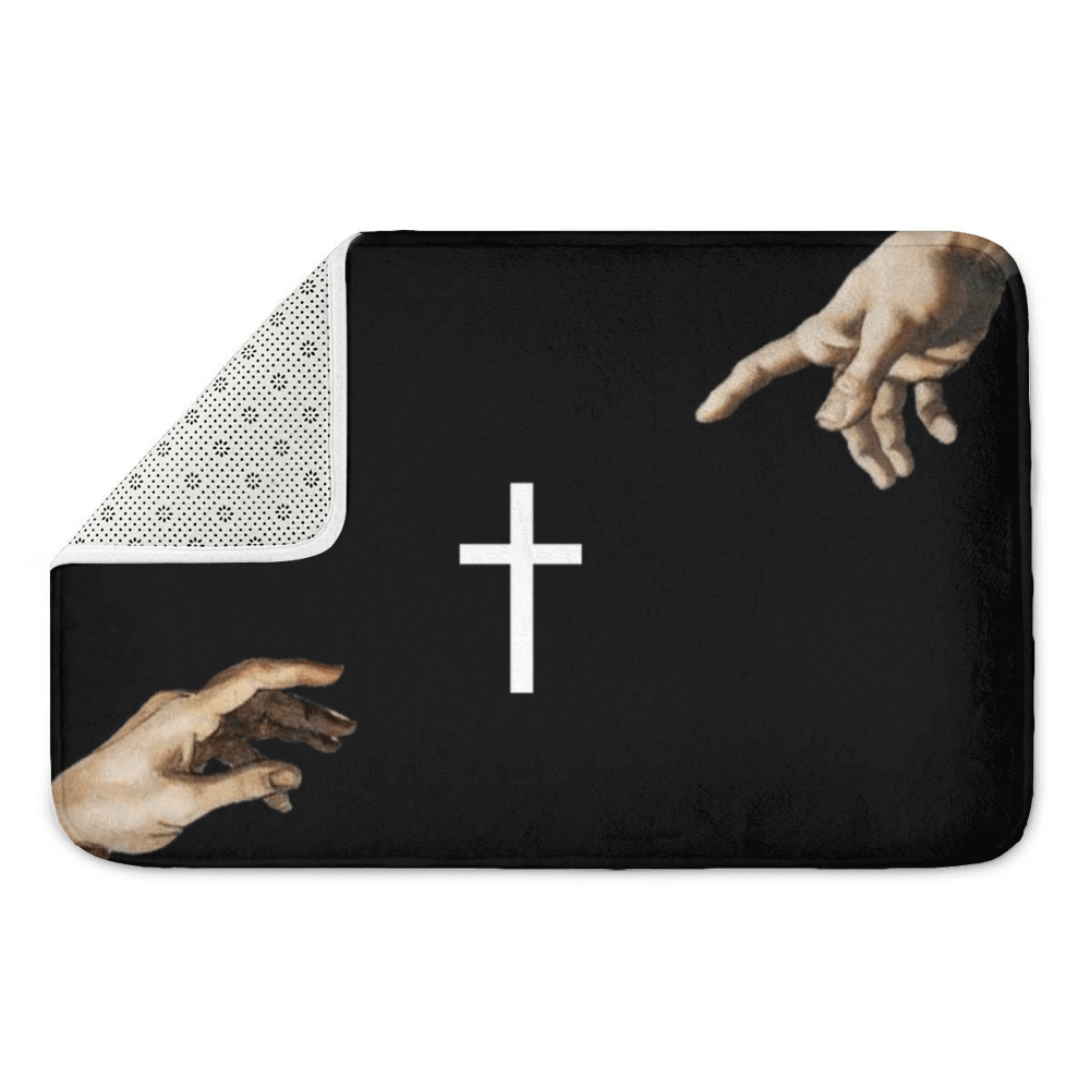 Cross Jesus Pattern, Rectangular Non-Slip Soft And Comfortable Floormat