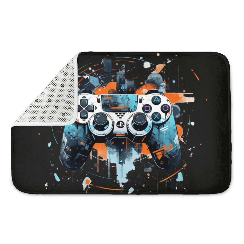 Cool Hand-Painted Game Controller Pattern Rectangular Non-Slip Soft And Comfortable Floormat