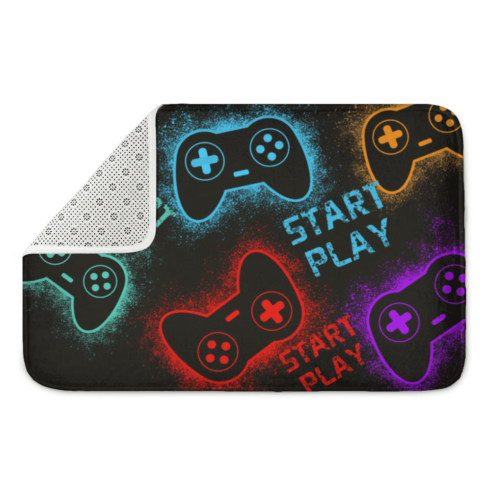 Gamepad Pattern Rectangular Non-Slip Soft And Comfortable Floormat