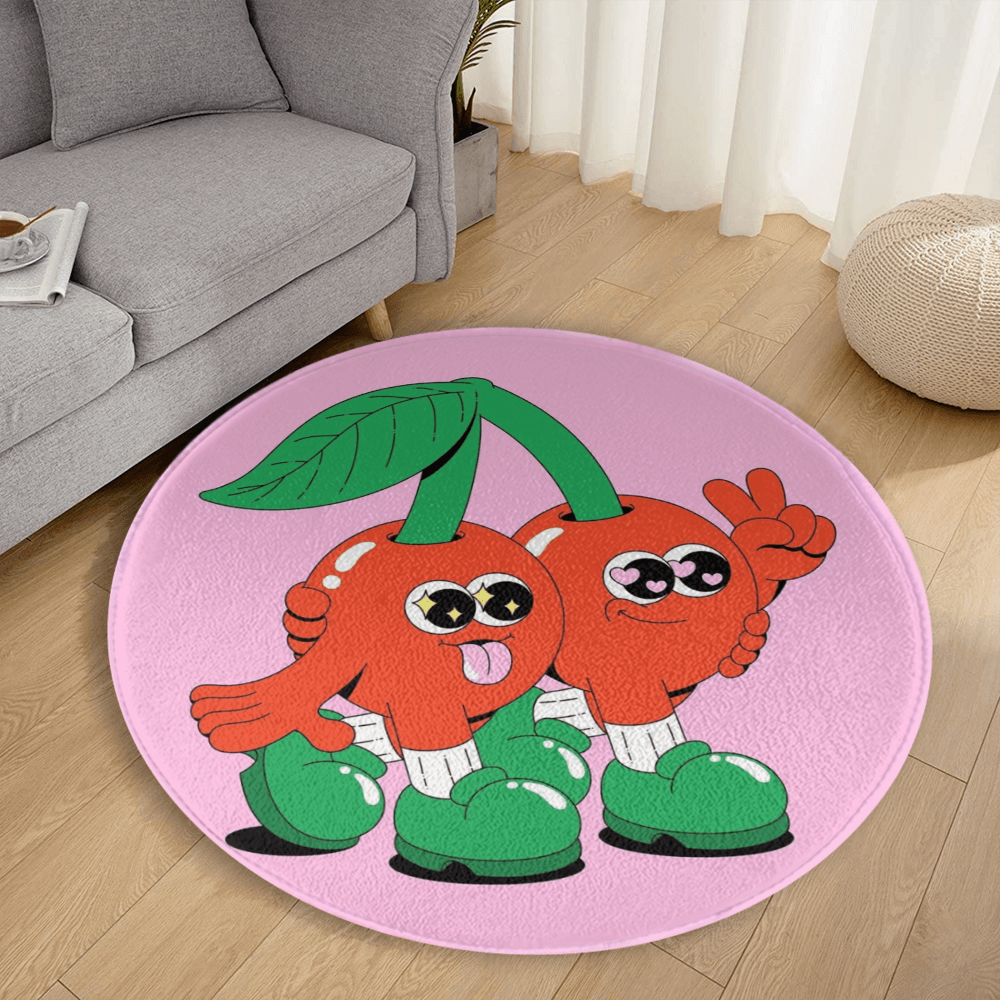 Cherry Brothers Cartoon Round Non-Slip Soft Comfortable Floormat