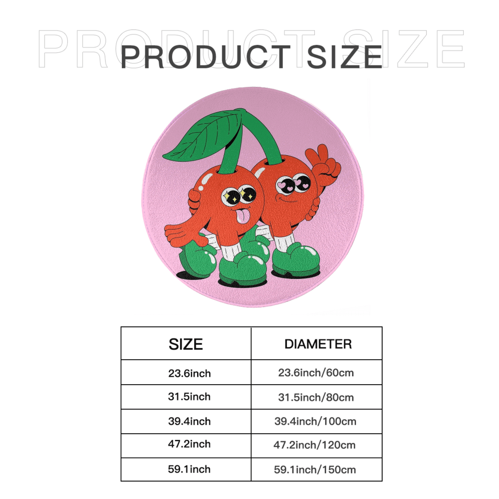 Cherry Brothers Cartoon Round Non-Slip Soft Comfortable Floormat