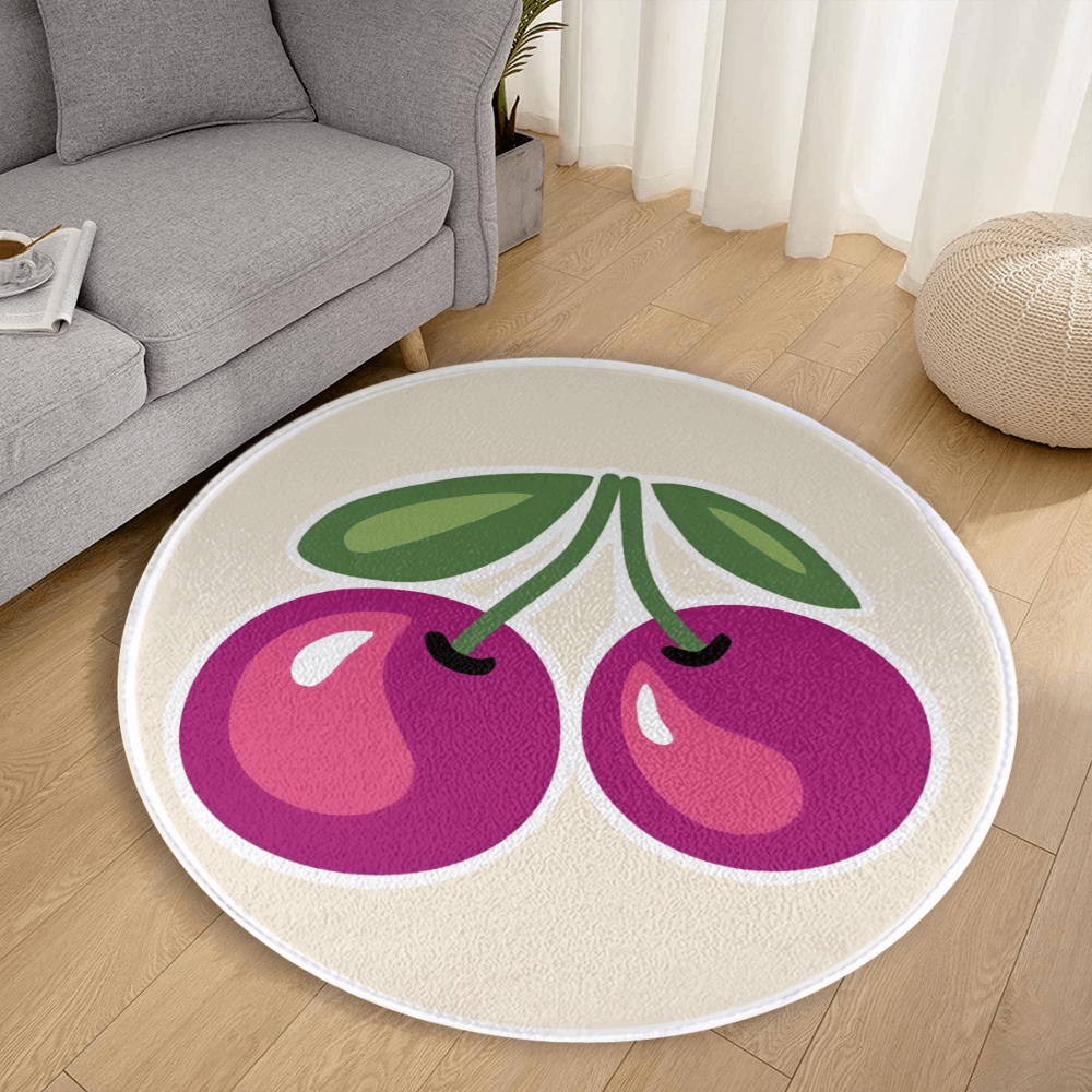 Cherry Round Non-Slip Soft Comfortable Floormat