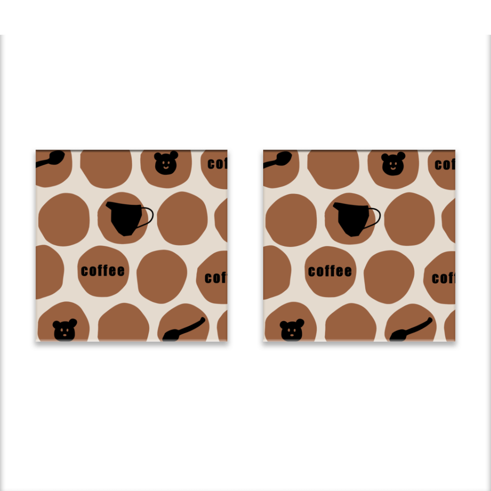 Coffee Creative Design, Square Ceramic Coaster (Combination Pack)