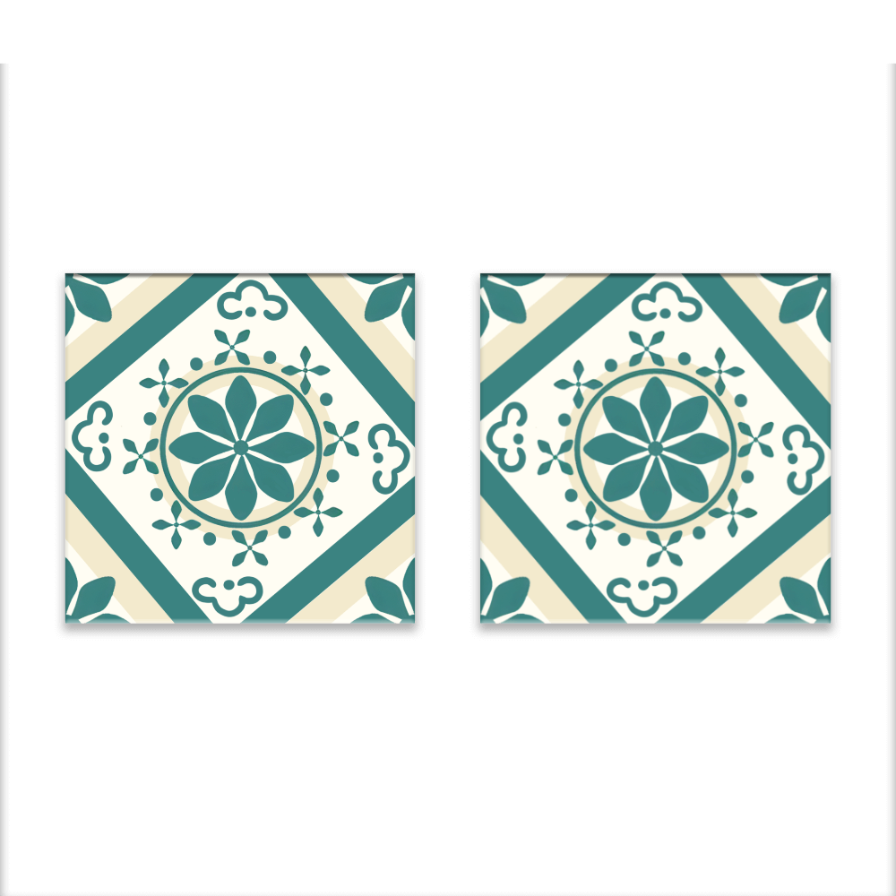 Creative Flower Pattern, Square Ceramic Coaster (Combination Pack)