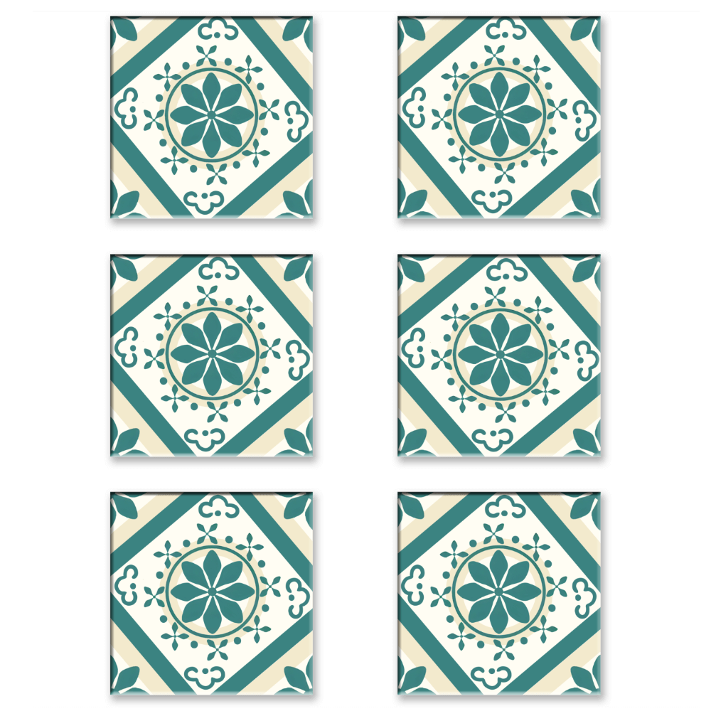 Creative Flower Pattern, Square Ceramic Coaster (Combination Pack)