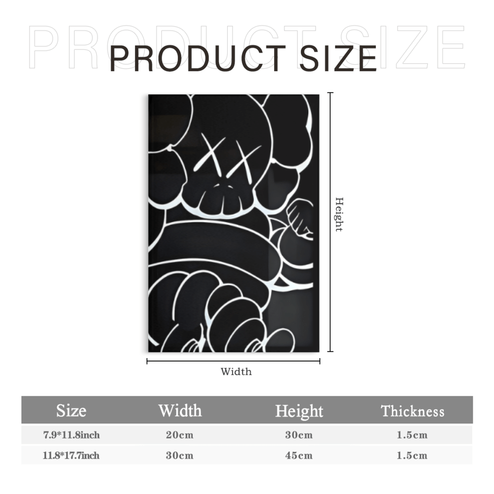 Violent Bear Line Decoration, Triple Frameless Canvas Painting