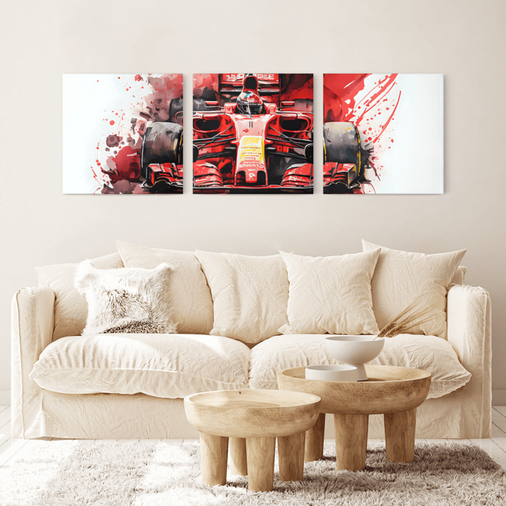 Creative Car Design,Square Triple Frameless Canvas Painting