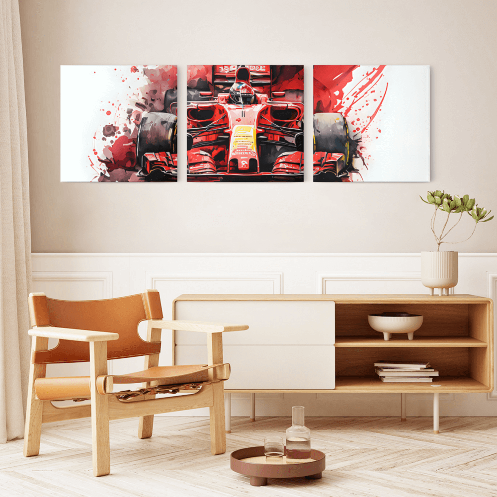 Creative Car Design,Square Triple Frameless Canvas Painting