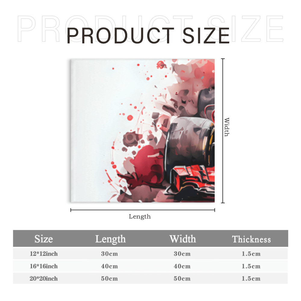 Creative Car Design,Square Triple Frameless Canvas Painting