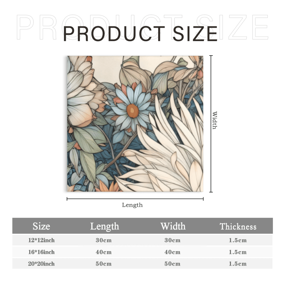 Creative Floral Pattern Design,Square Triple Frameless Canvas Painting
