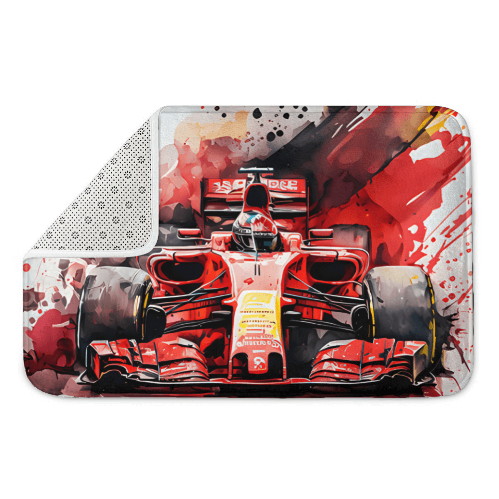 Racing Car Creative Illustration, Rectangular Non-Slip Soft And Comfortable Floormat