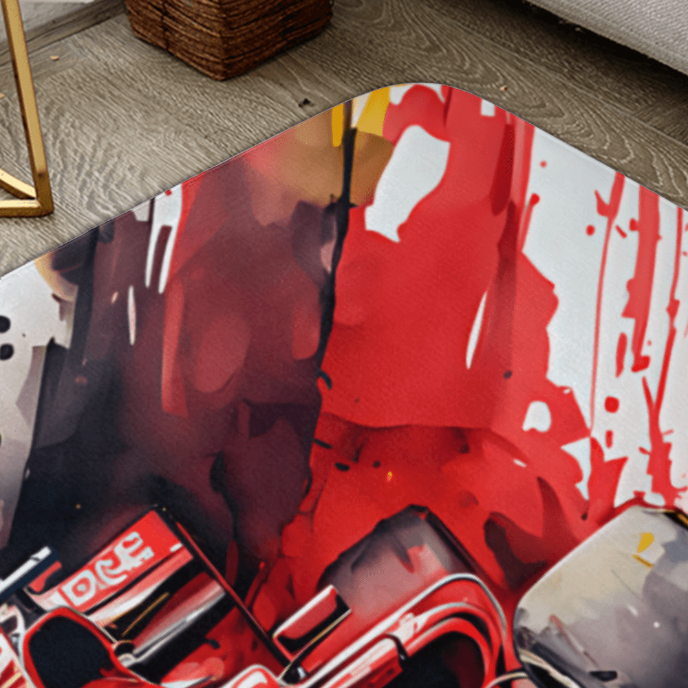 Racing Car Creative Illustration, Rectangular Non-Slip Soft And Comfortable Floormat