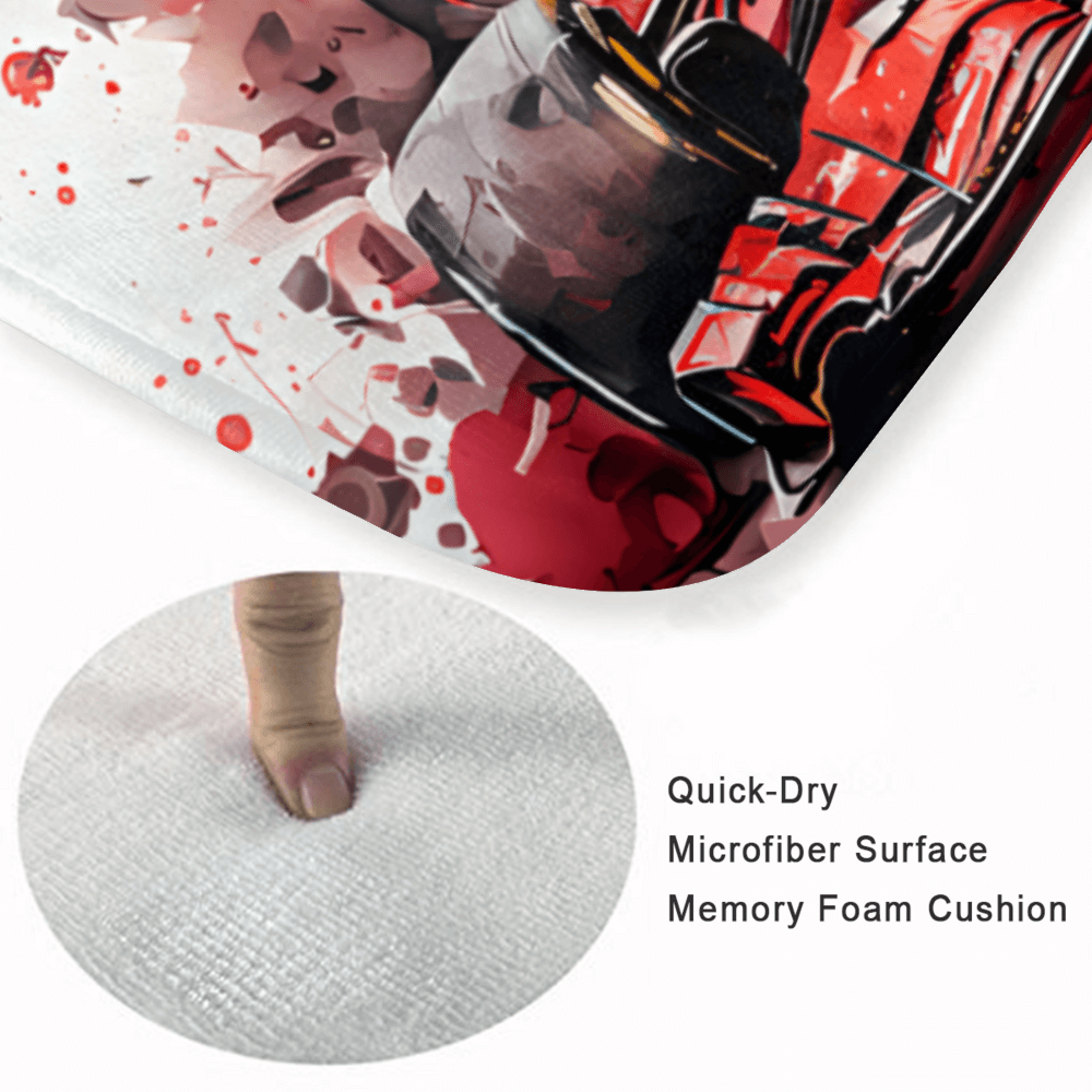 Racing Car Creative Illustration, Rectangular Non-Slip Soft And Comfortable Floormat