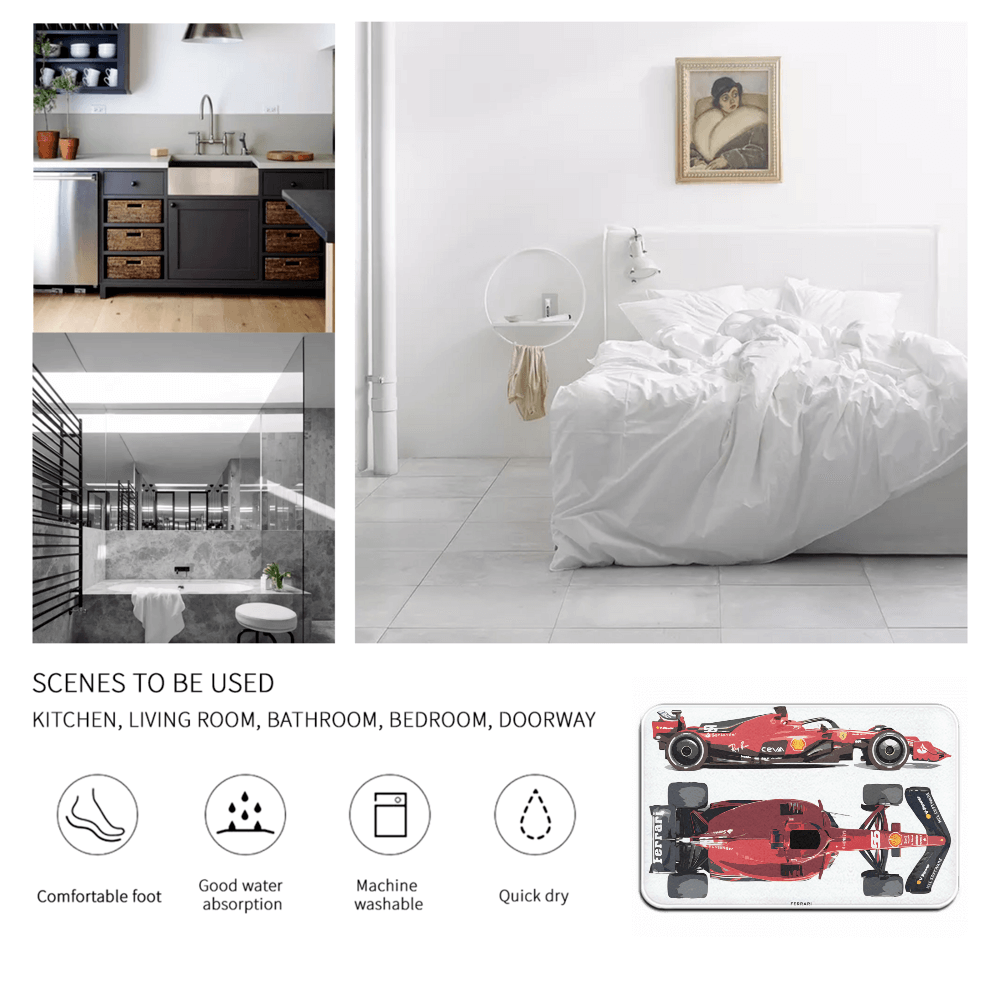 Racing Creative Pattern, Rectangular Non-Slip Soft And Comfortable Floormat