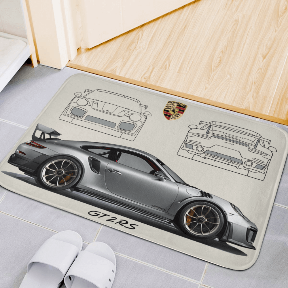 Car Model Creative Pattern, Rectangular Non-Slip Soft And Comfortable Floormat