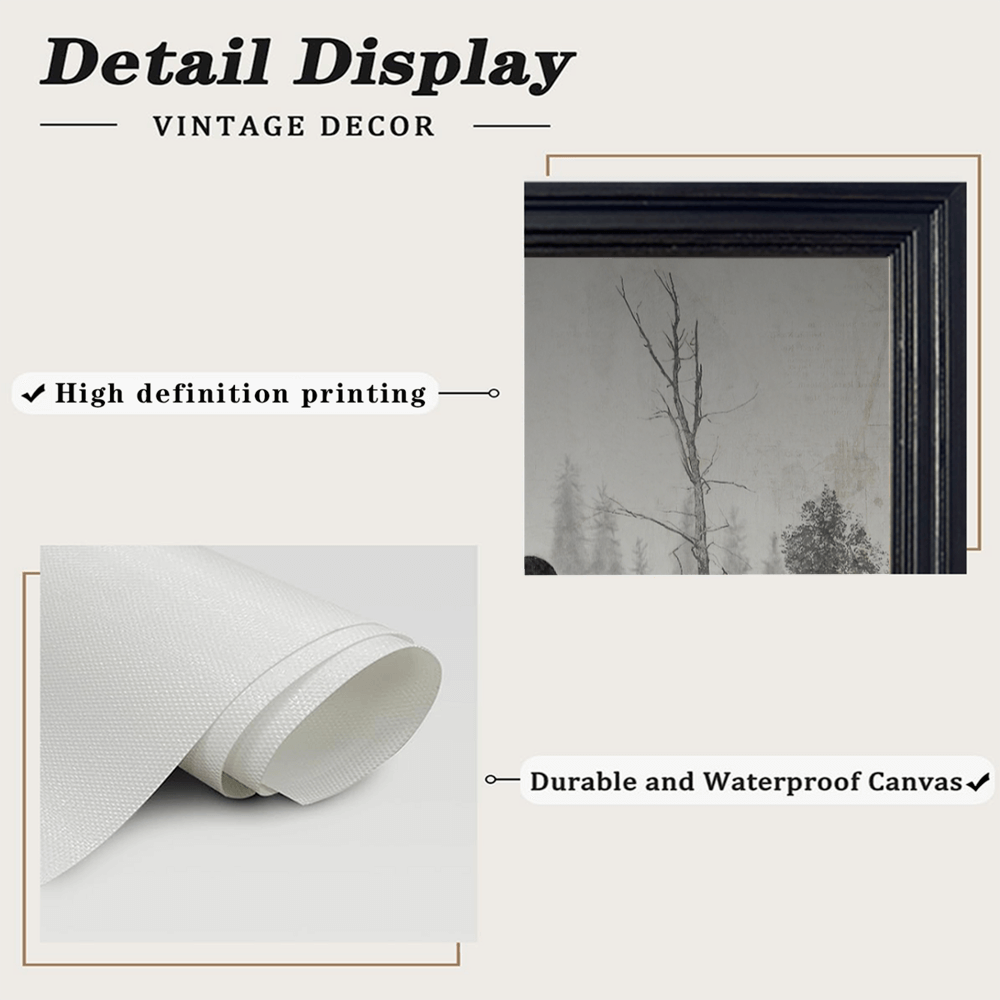 Dark Elk Decorative Design, Horizontal Framed Simple Decorative Canvas Painting