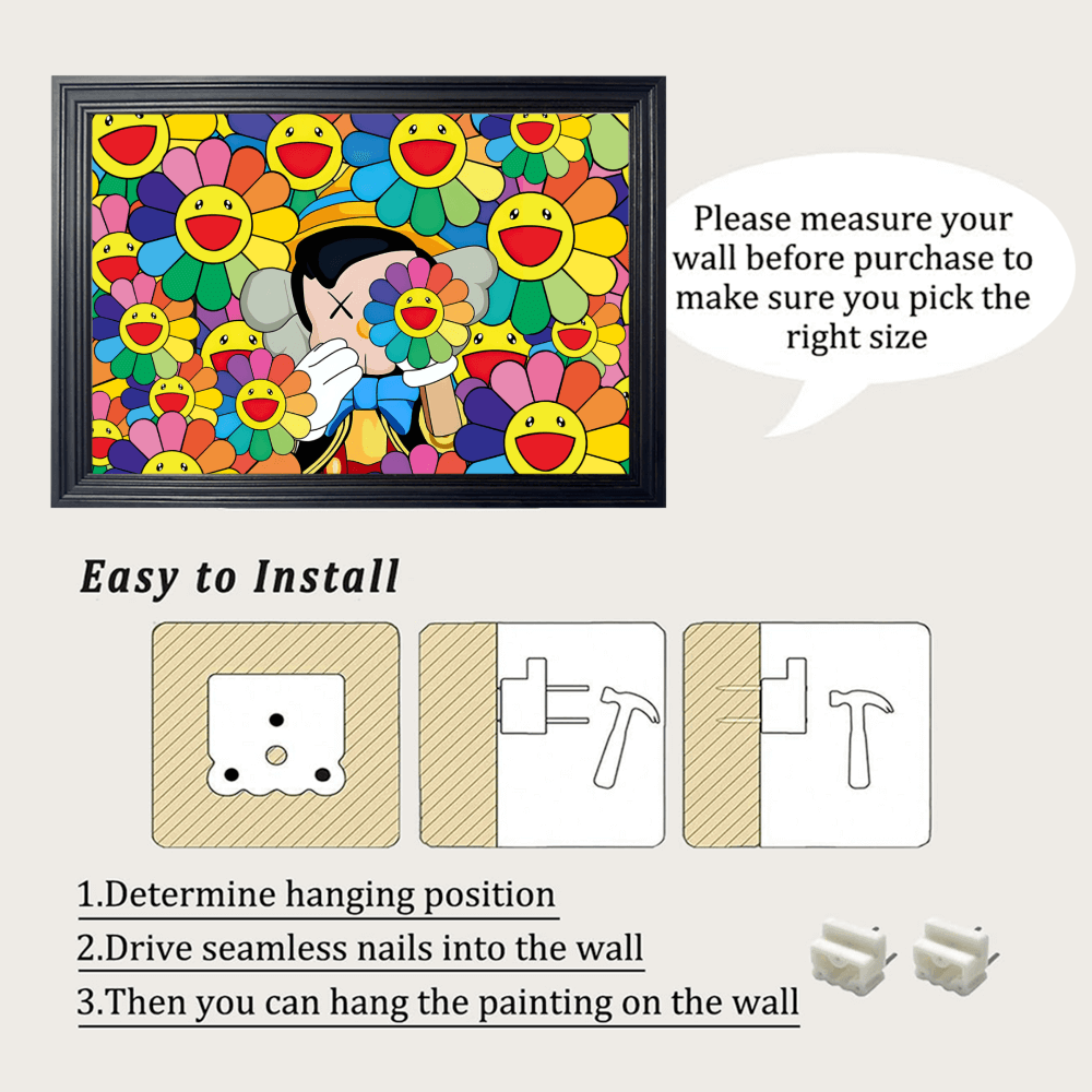 Sunflower Creative Pattern, Horizontal Framed Simple Decorative Canvas Painting