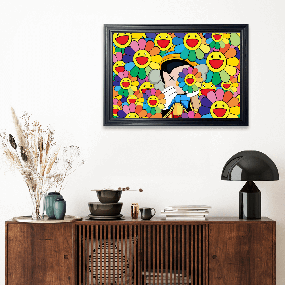 Sunflower Creative Pattern, Horizontal Framed Simple Decorative Canvas Painting