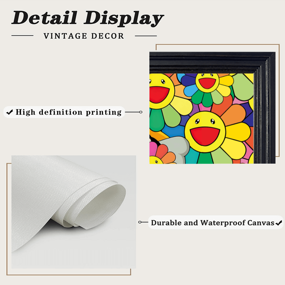 Sunflower Creative Pattern, Horizontal Framed Simple Decorative Canvas Painting