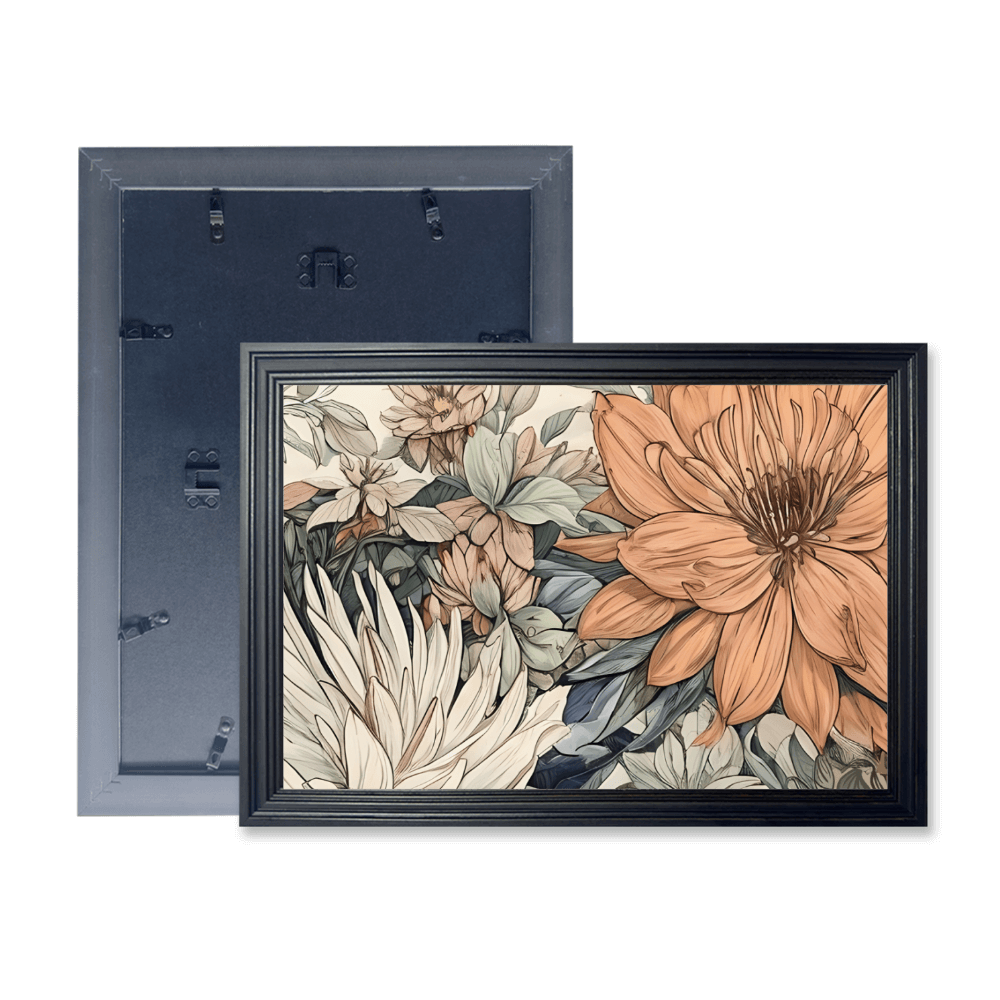 Floral Creative Pattern ,Horizontal Framed Simple Decorative Canvas Painting