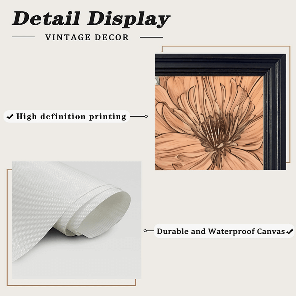 Floral Creative Pattern ,Horizontal Framed Simple Decorative Canvas Painting