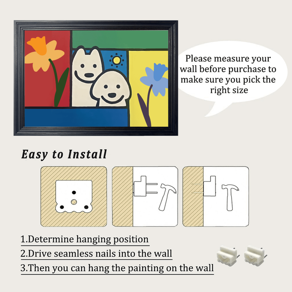 Creative Illustration Pattern, Horizontal Framed Simple Decorative Canvas Painting