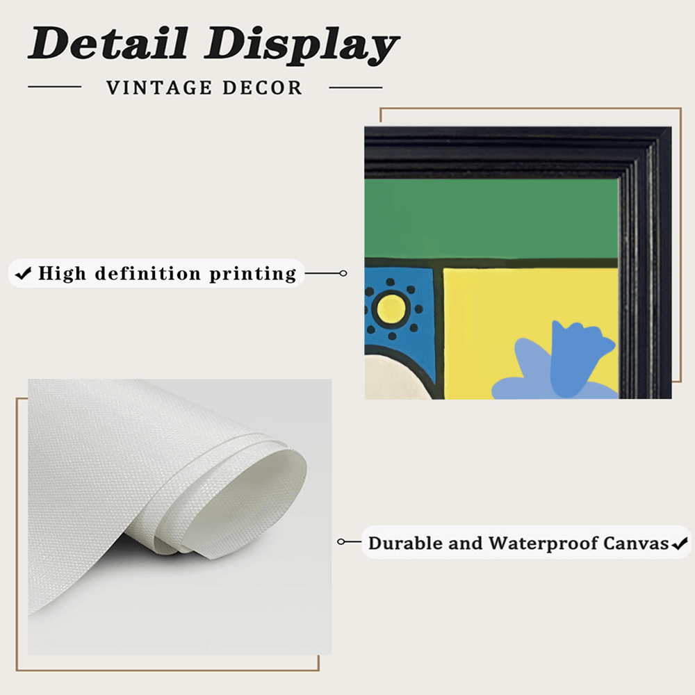 Creative Illustration Pattern, Horizontal Framed Simple Decorative Canvas Painting