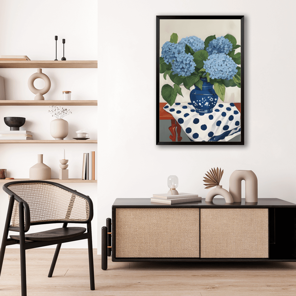 Flower  Illustration Pattern, Vertical Framed Simple Decorative Canvas Painting