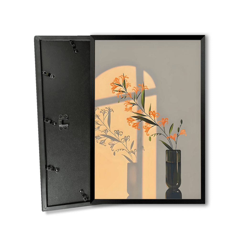 Light And Shadow Bouquet Creative Design,Vertical Framed Simple Decorative Canvas Painting