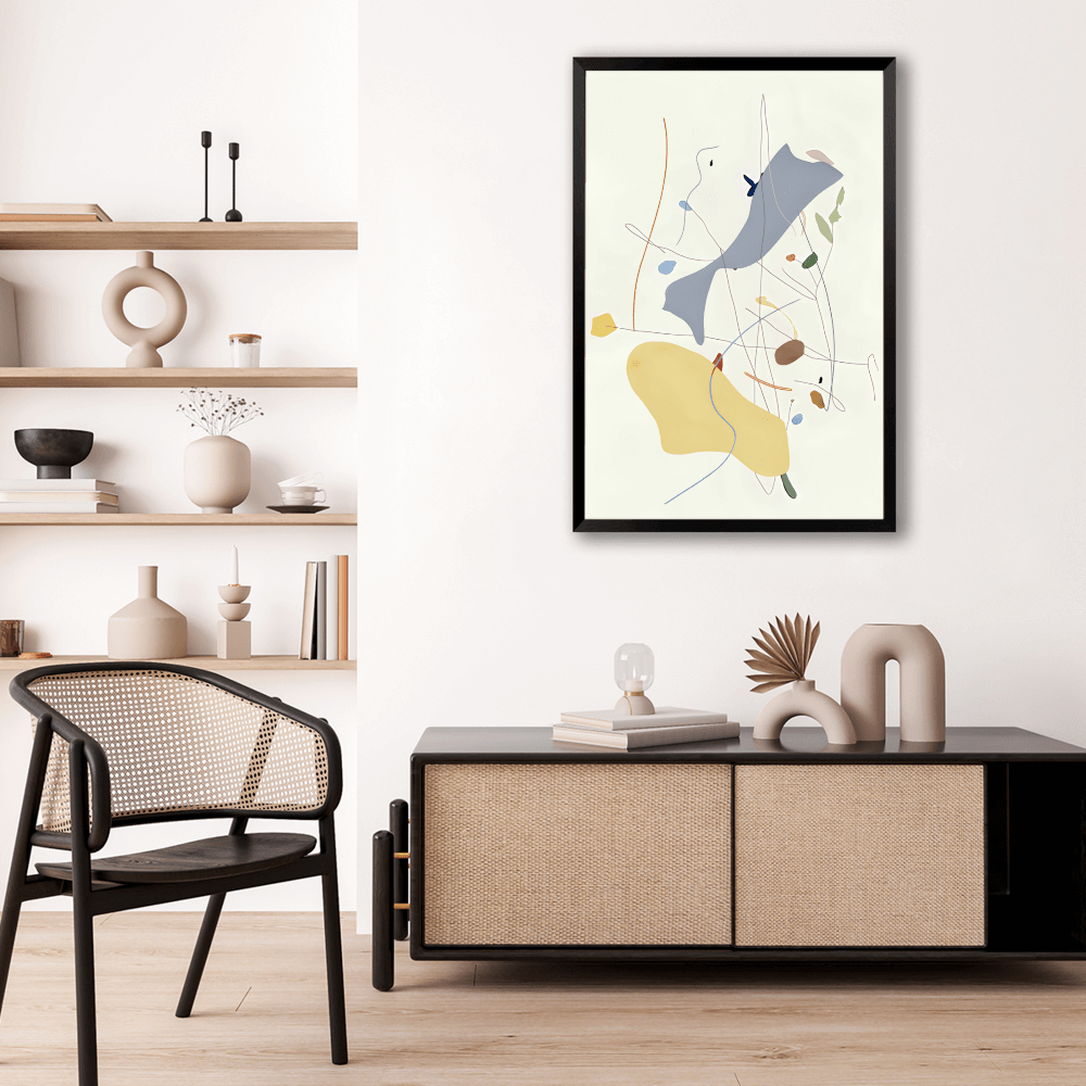 Creative Abstract Minimalist Style,Vertical Framed Simple Decorative Canvas Painting