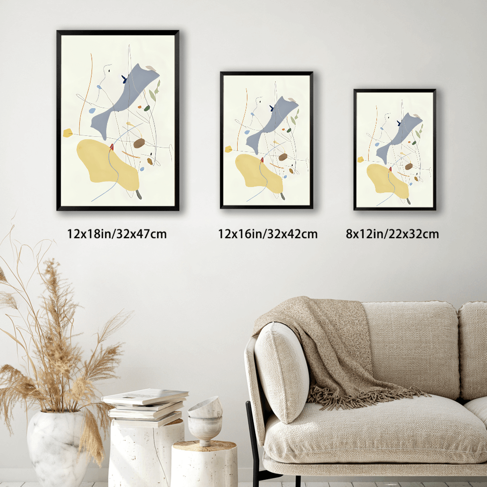 Creative Abstract Minimalist Style,Vertical Framed Simple Decorative Canvas Painting