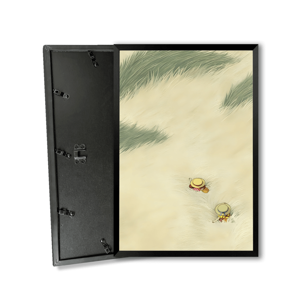 Wheat Field Creative Illustration,Vertical Framed Simple Decorative Canvas Painting