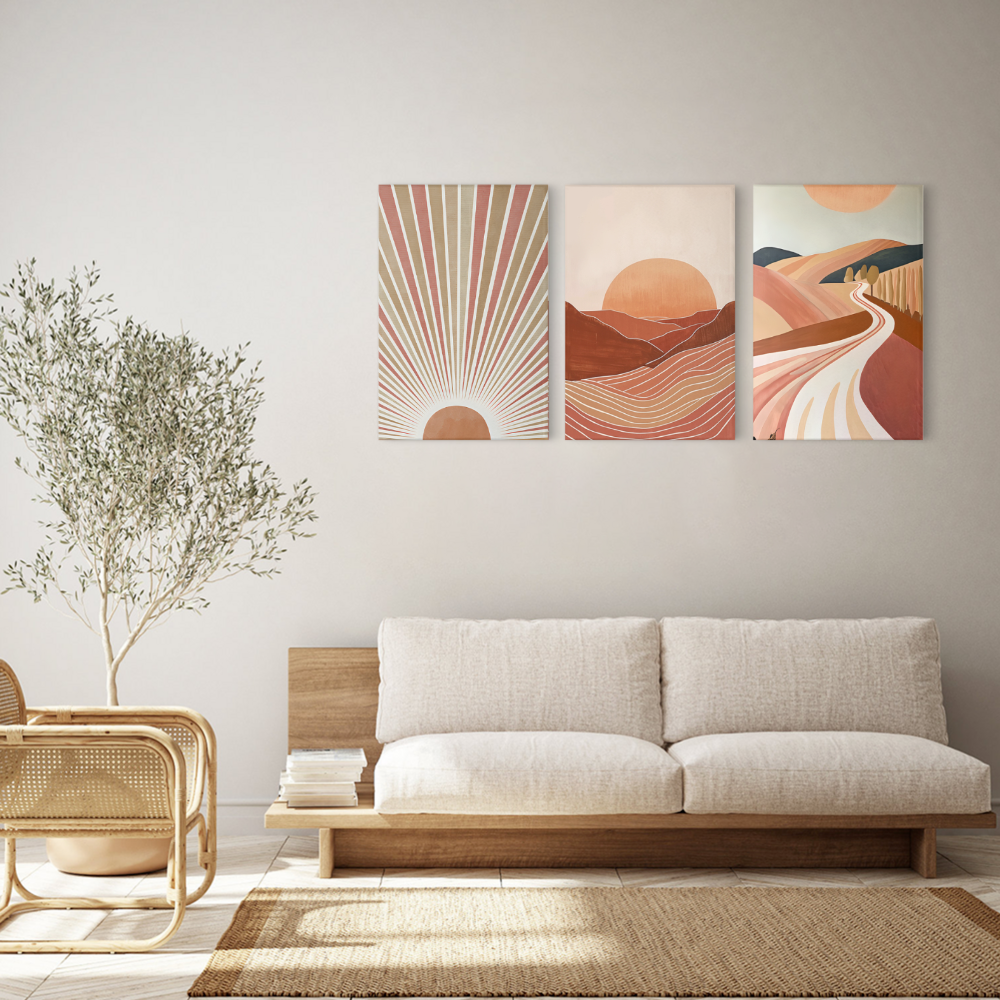 Modern Decorative Creative Design,Triple Frameless Canvas Painting