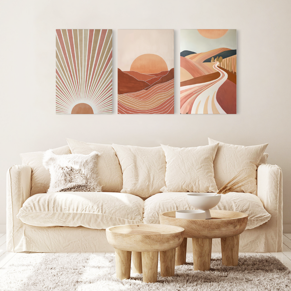 Modern Decorative Creative Design,Triple Frameless Canvas Painting