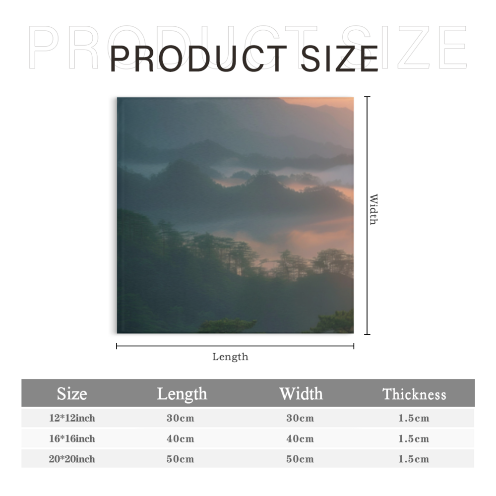 Landscape Sunrise,Square Triple Frameless Canvas Painting