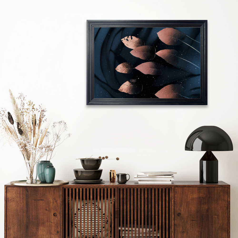 Dark Flower Creative Design,Horizontal Framed Simple Decorative Canvas Painting